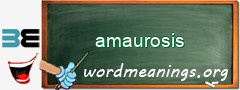 WordMeaning blackboard for amaurosis